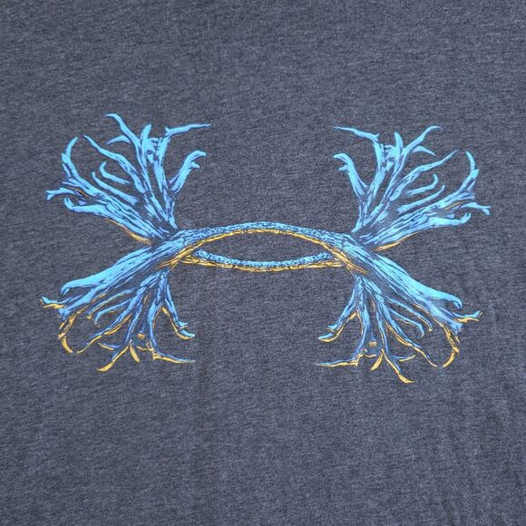 Under Armour Mens Gray Long Sleeve Tee Hunting Antler Graphic Size Lg - Picture 2 of 7